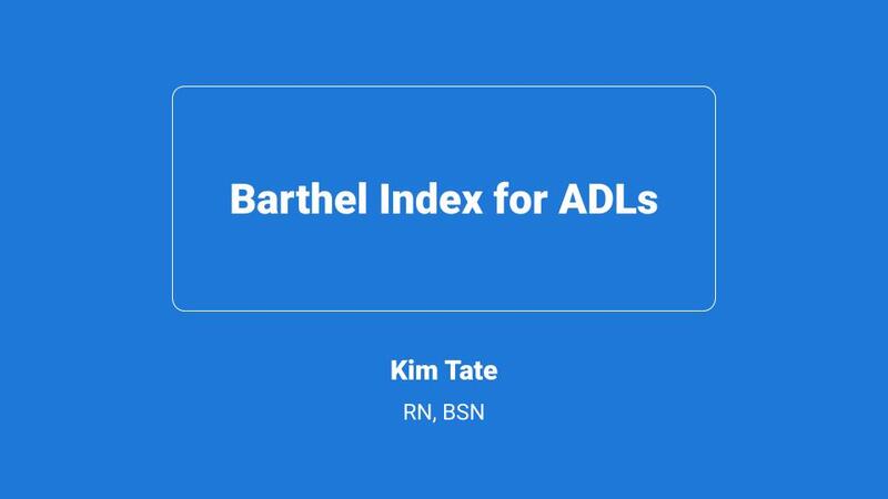 Barthel Index for ADLs