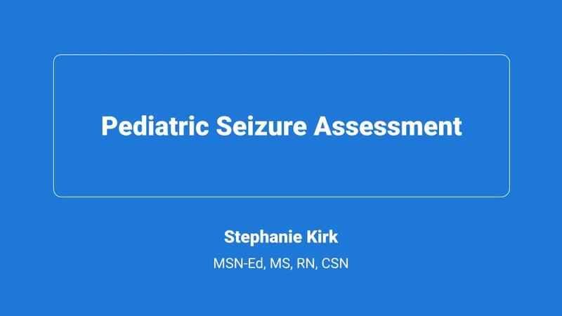 Pediatric Seizure Assessment
