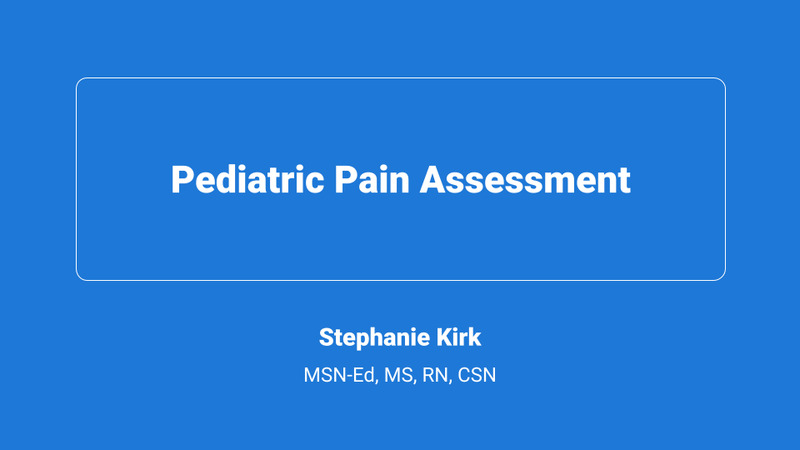Pediatric Pain Assessment