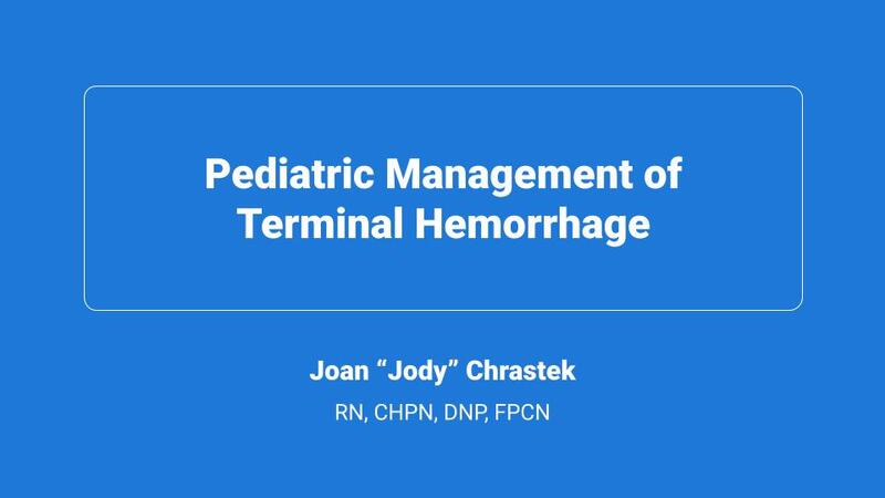 Pediatric Management of Terminal Hemorrhage